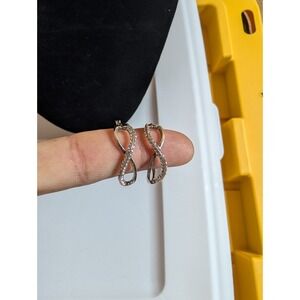 Infinity figure eight shape earrings for women sterling silver 925